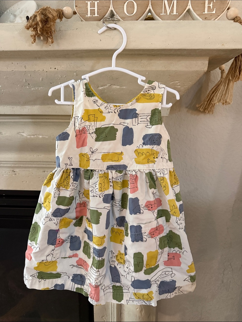 Baby Boden Retro Shirt Dress Snowdrop Doggies 18-24 months